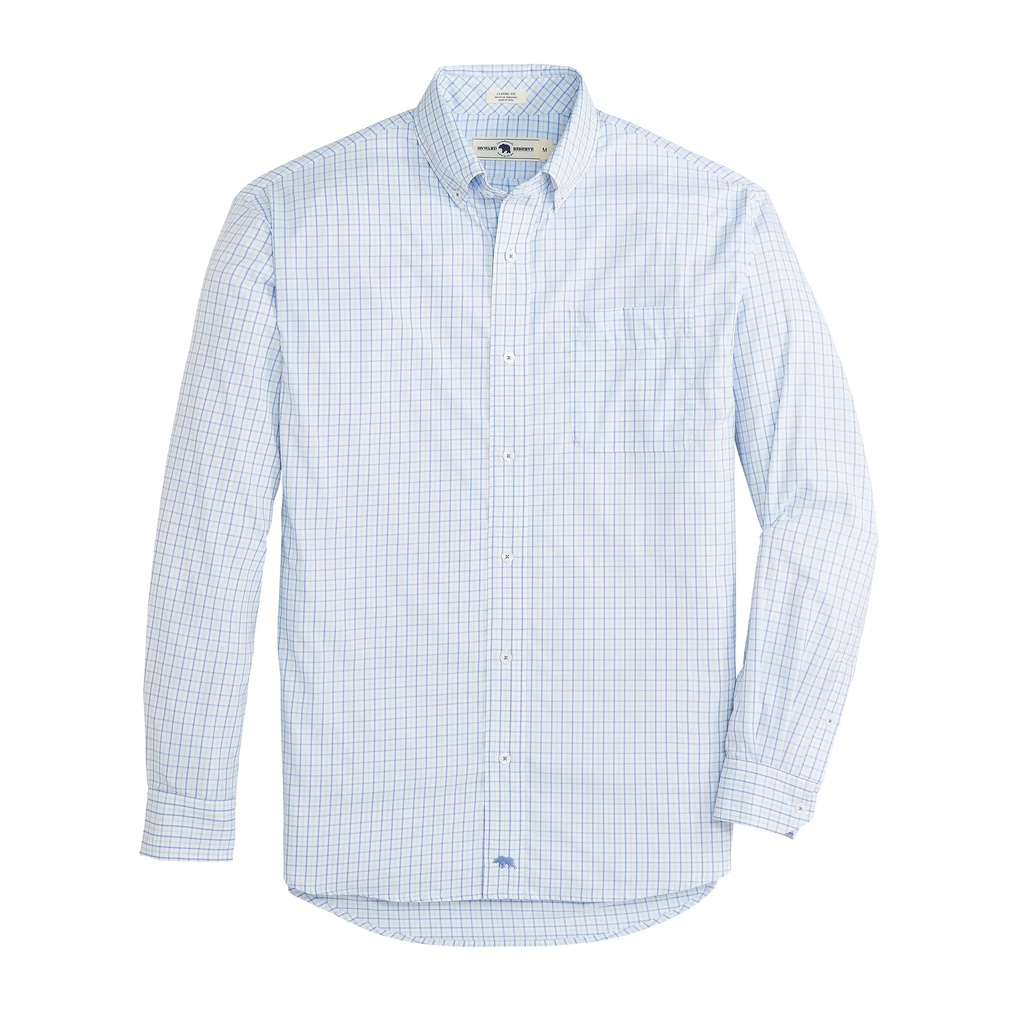 Badin Classic Fit Performance Button Down - Iris