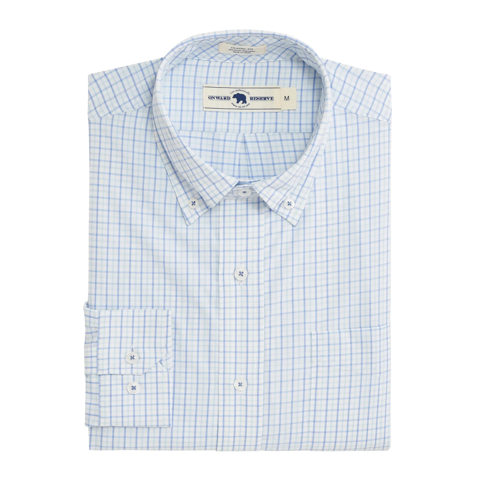 Badin Classic Fit Performance Button Down - Iris