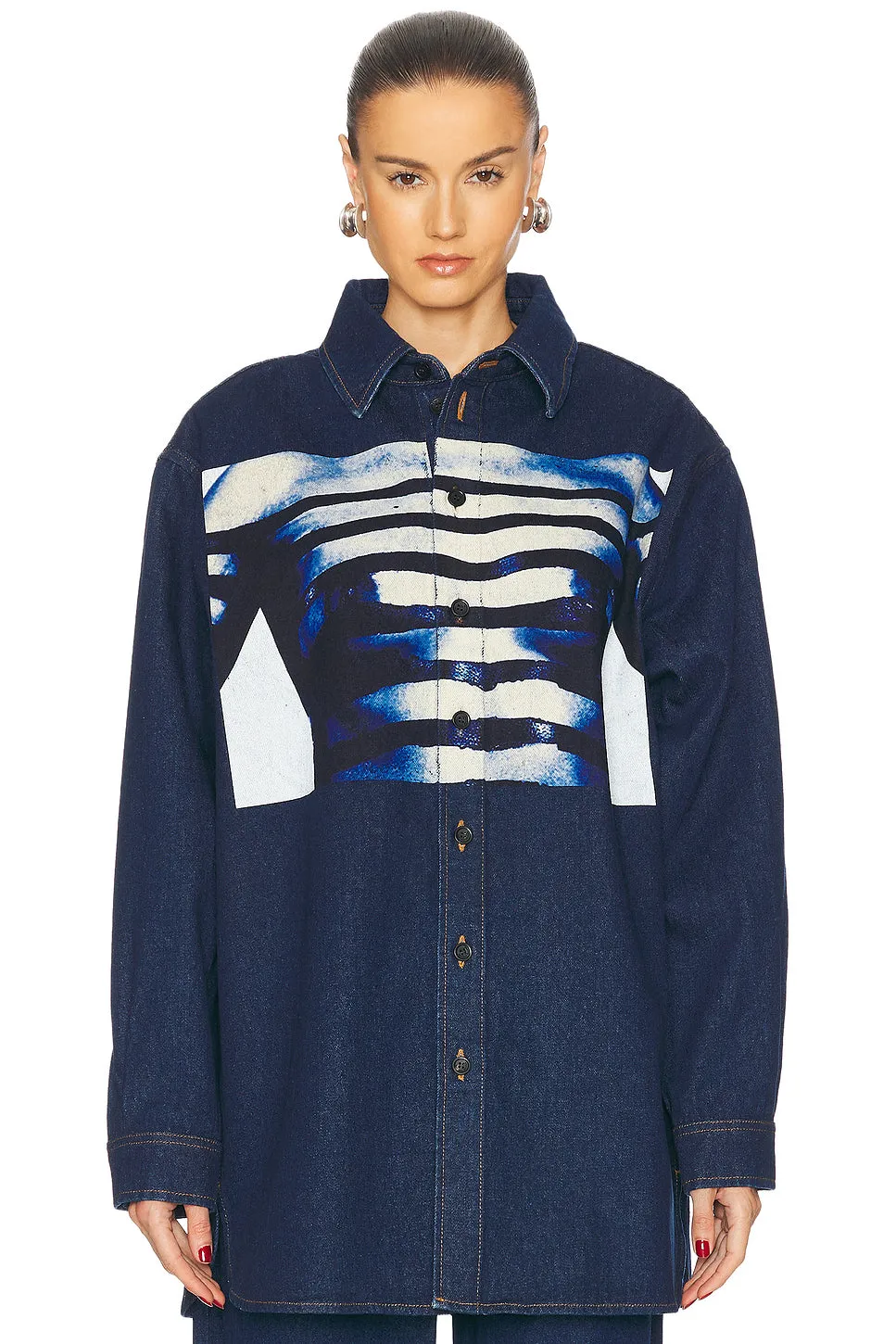 Body Mariniere Denim Printed Shirt