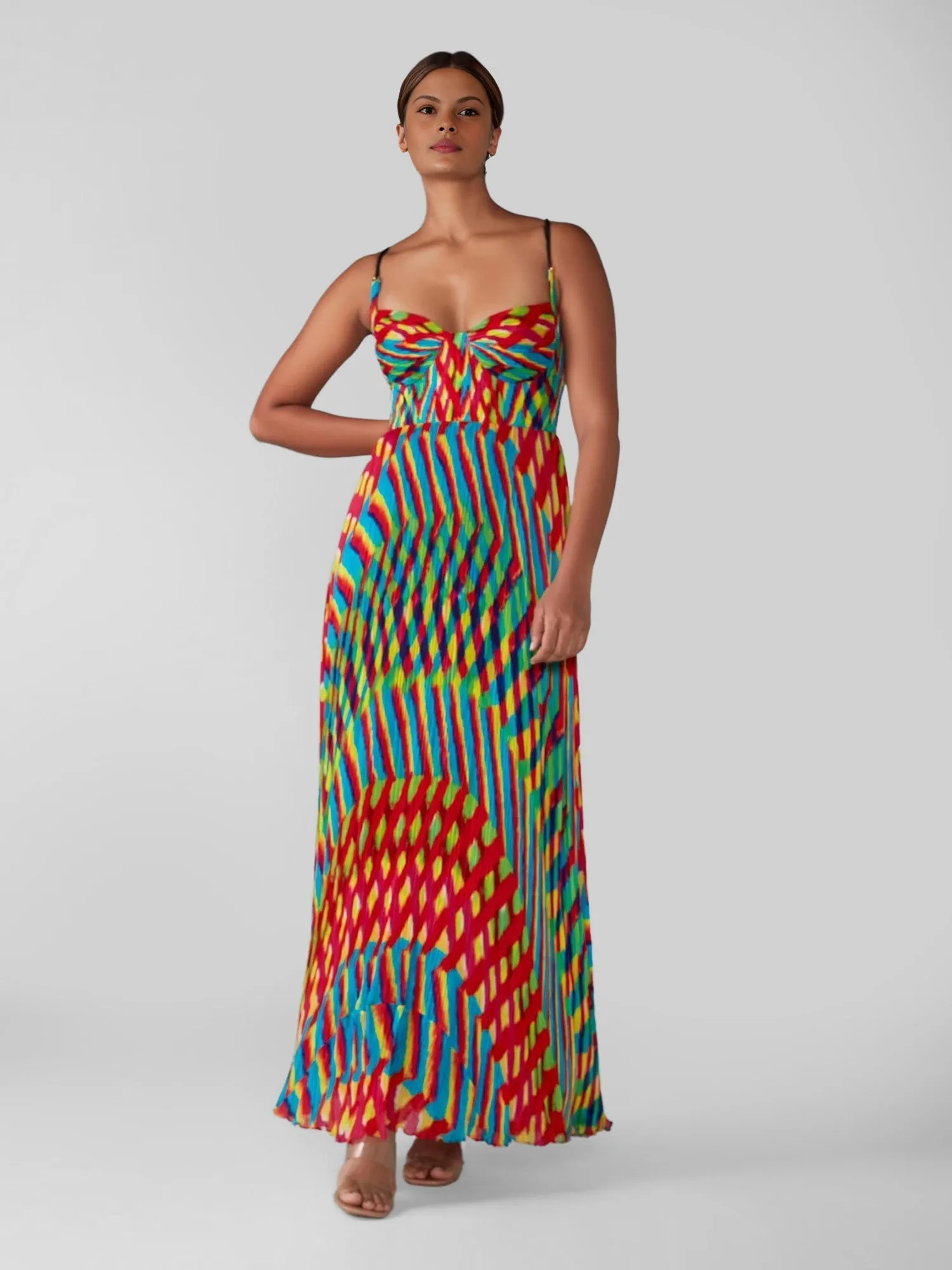 Boho Vibrant Striped Maxi Dress