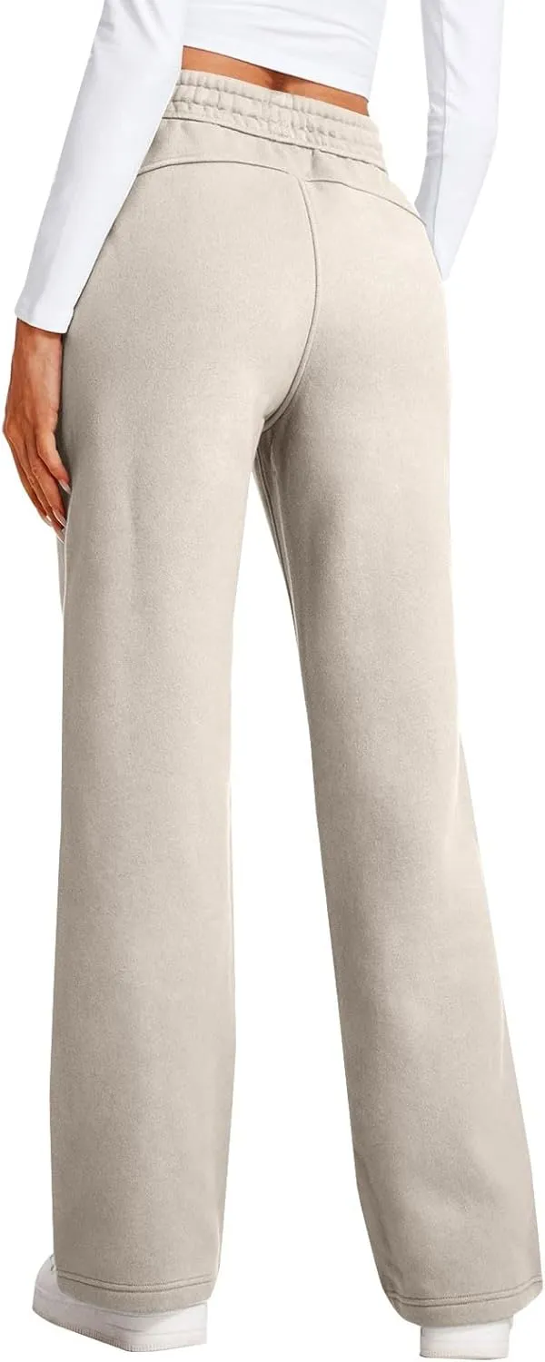 Casual High Waist Drawstring Straight Leg Trousers Loose Fit Comfy Workout Athletic Yoga Pants with Pockets for Women