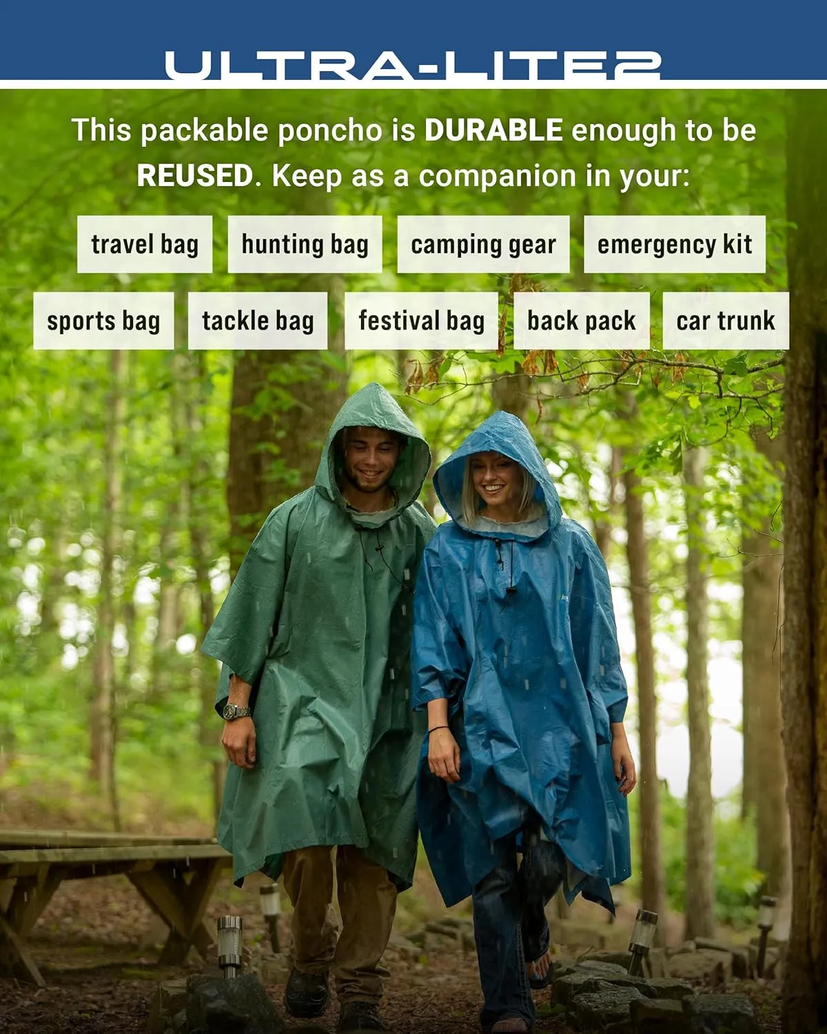 FROGG TOGGS Ultra-lite2 Waterproof, Breathable Rain Poncho, Adult and Youth Sizes