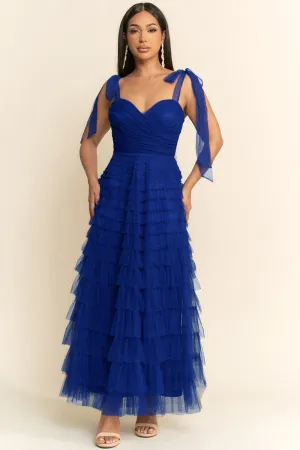 Grace Tulle Dress in Vibrant Blue
