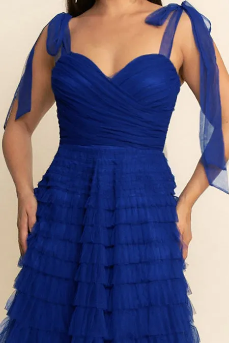 Grace Tulle Dress in Vibrant Blue