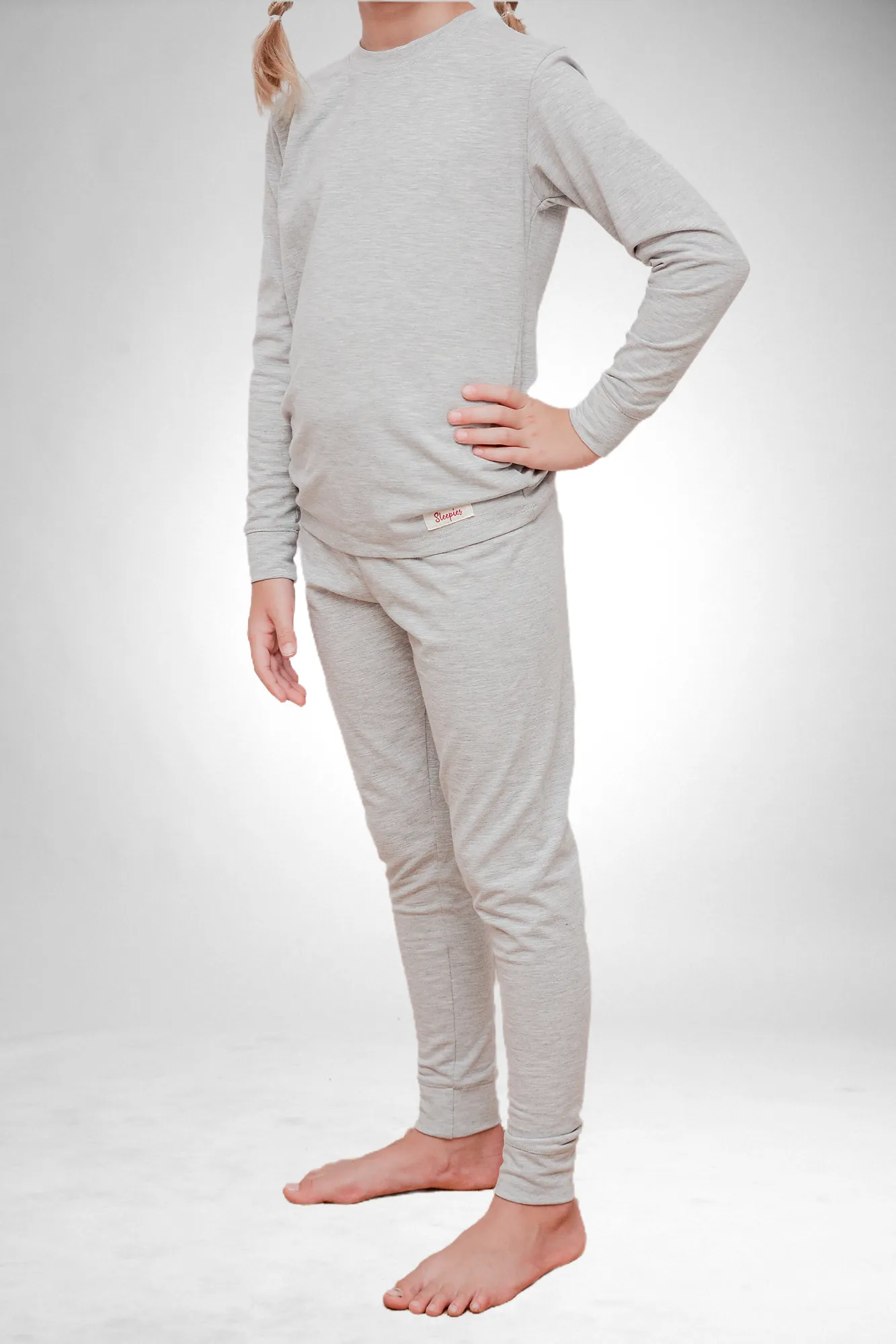 Kids Winter Pajamas - Soft Grey