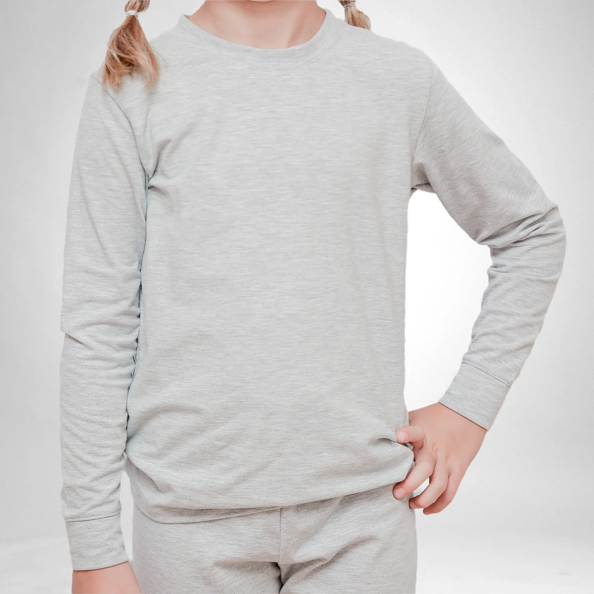 Kids Winter Pajamas - Soft Grey