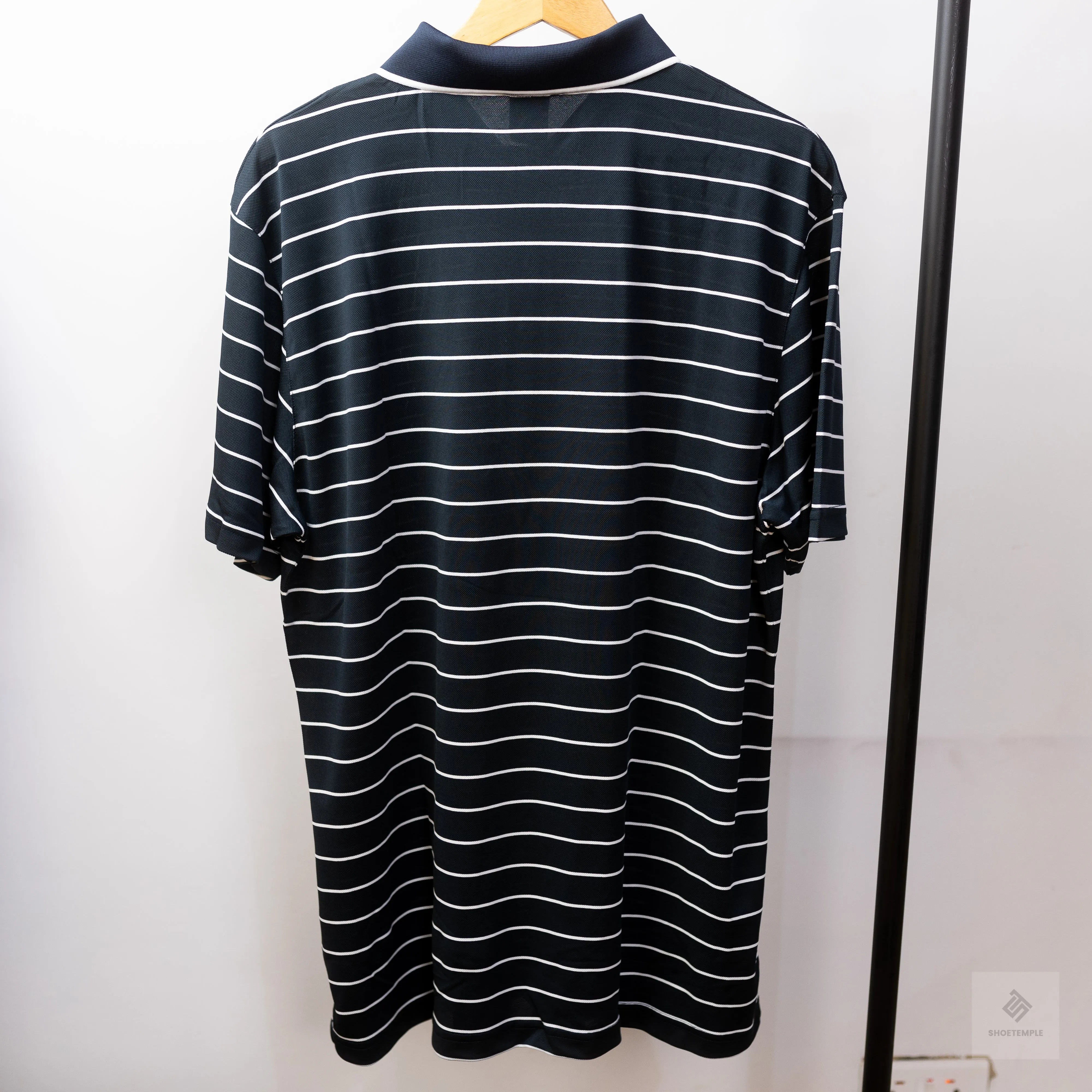 King Gee Moisture Wicking Striped Polo Shirt - Black