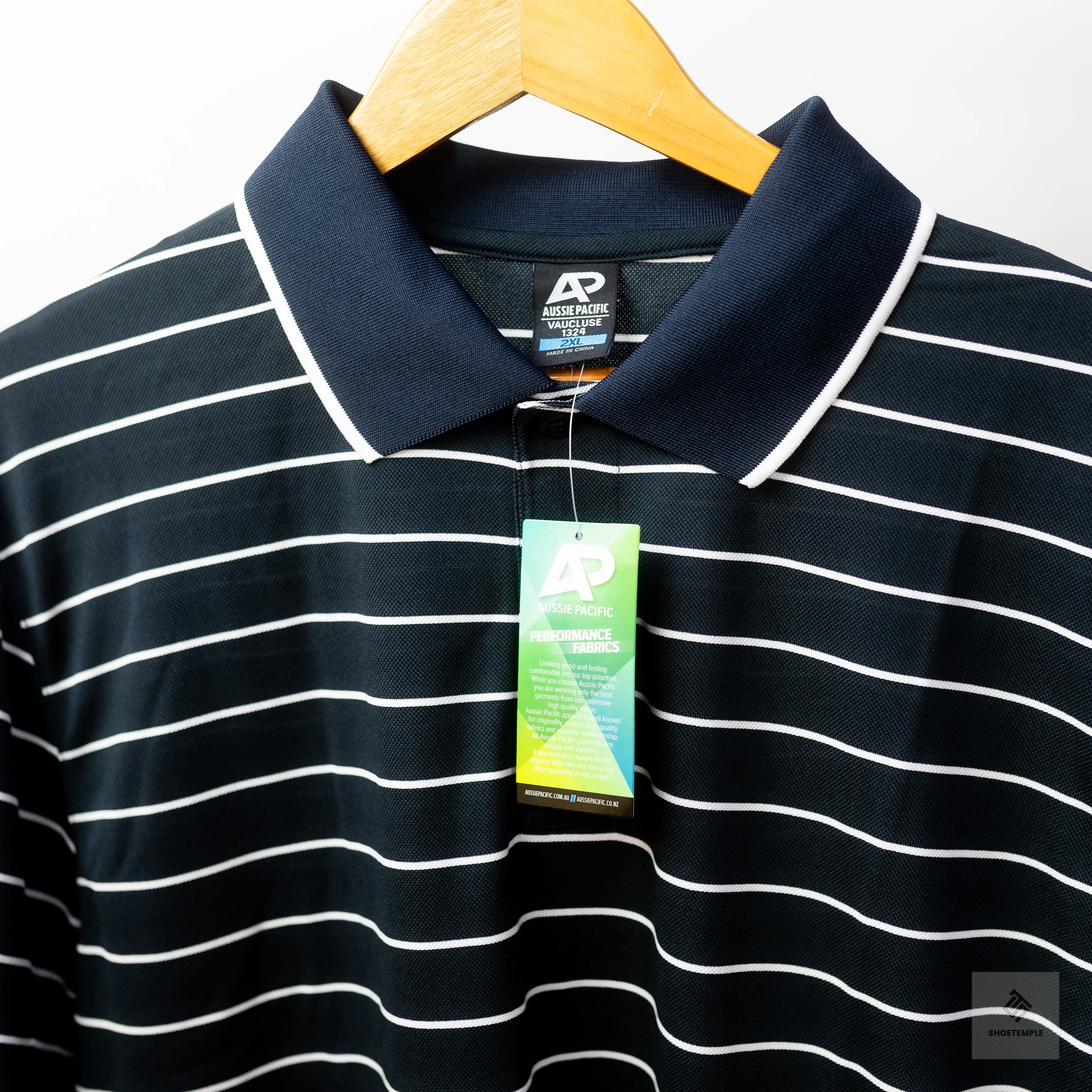 King Gee Moisture Wicking Striped Polo Shirt - Black