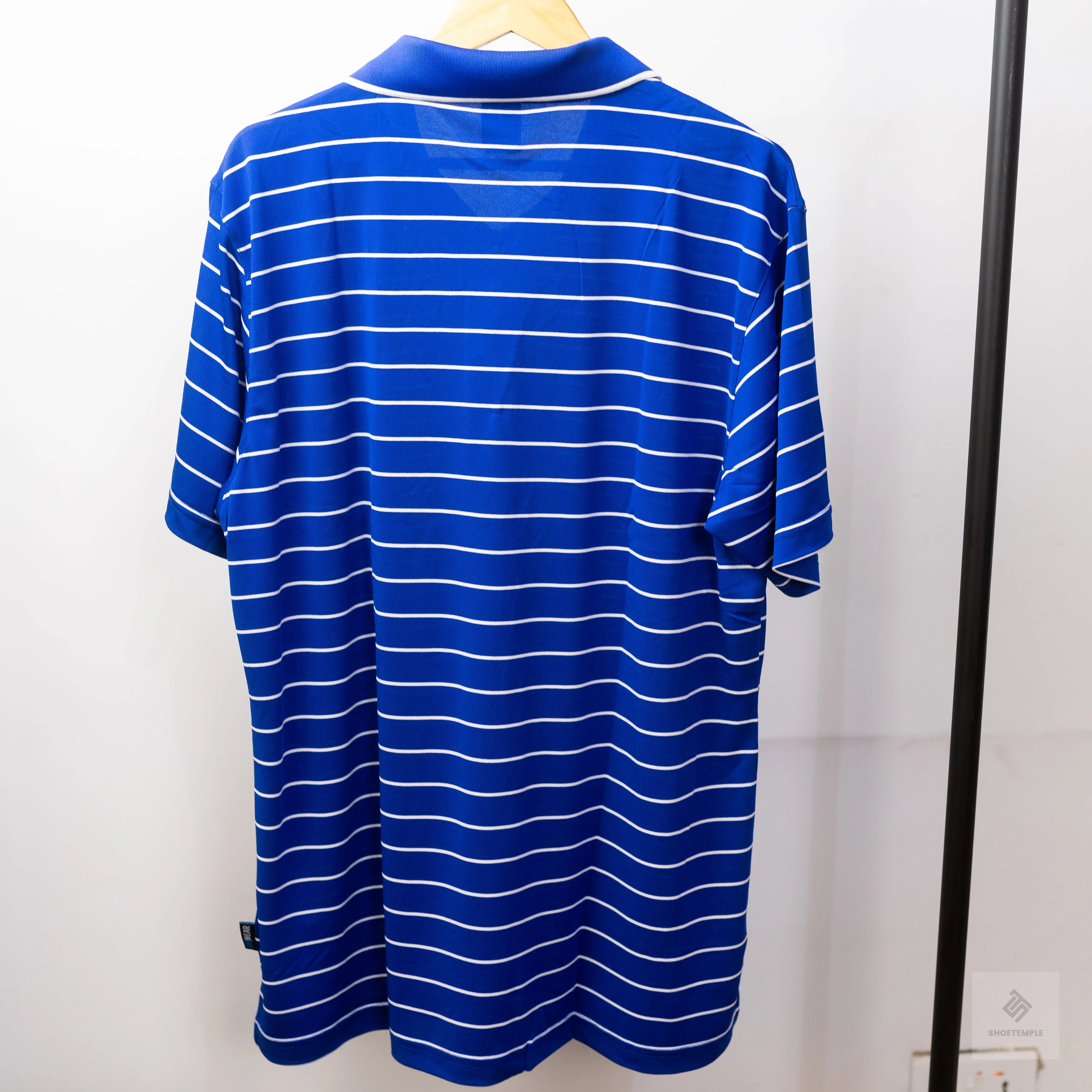 King Gee Moisture Wicking Striped Polo Shirt - Blue