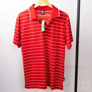 King Gee Moisture Wicking Striped Polo Shirt - Red