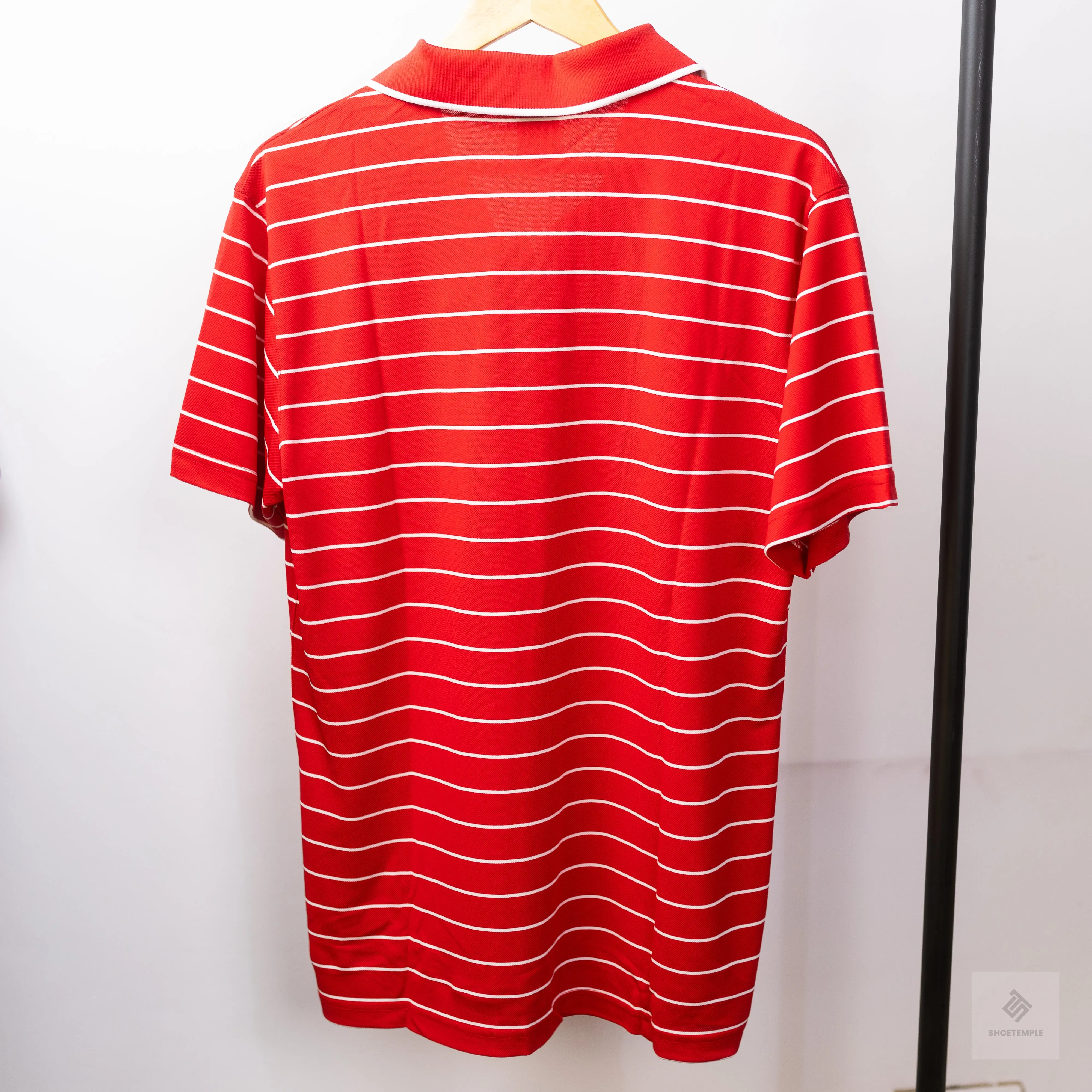 King Gee Moisture Wicking Striped Polo Shirt - Red