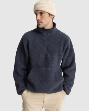 MENS HALF ZIP SHERPA FLEECE PULL OVER