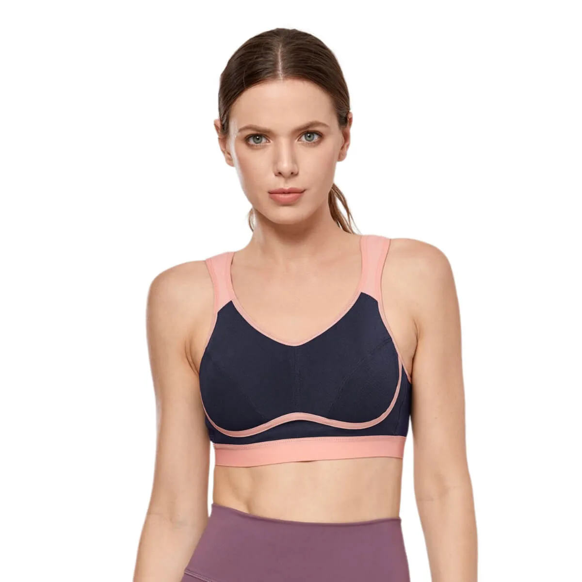 Moisture-wicking Bounce Control Back Closure Sports Bra
