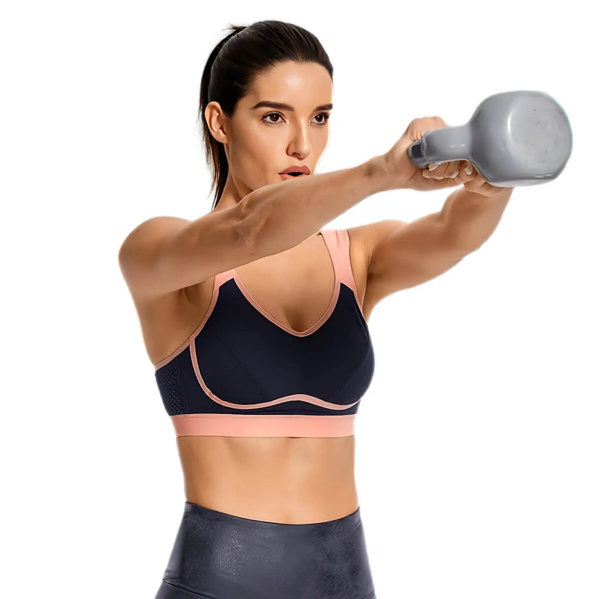 Moisture-wicking Bounce Control Back Closure Sports Bra