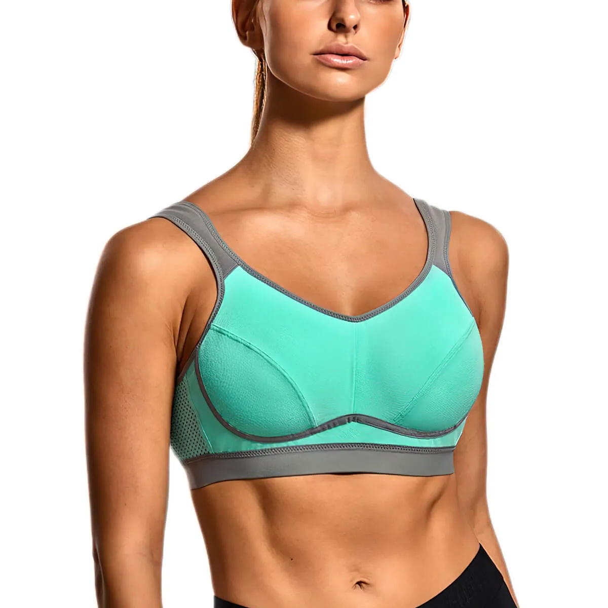 Moisture-wicking Bounce Control Back Closure Sports Bra