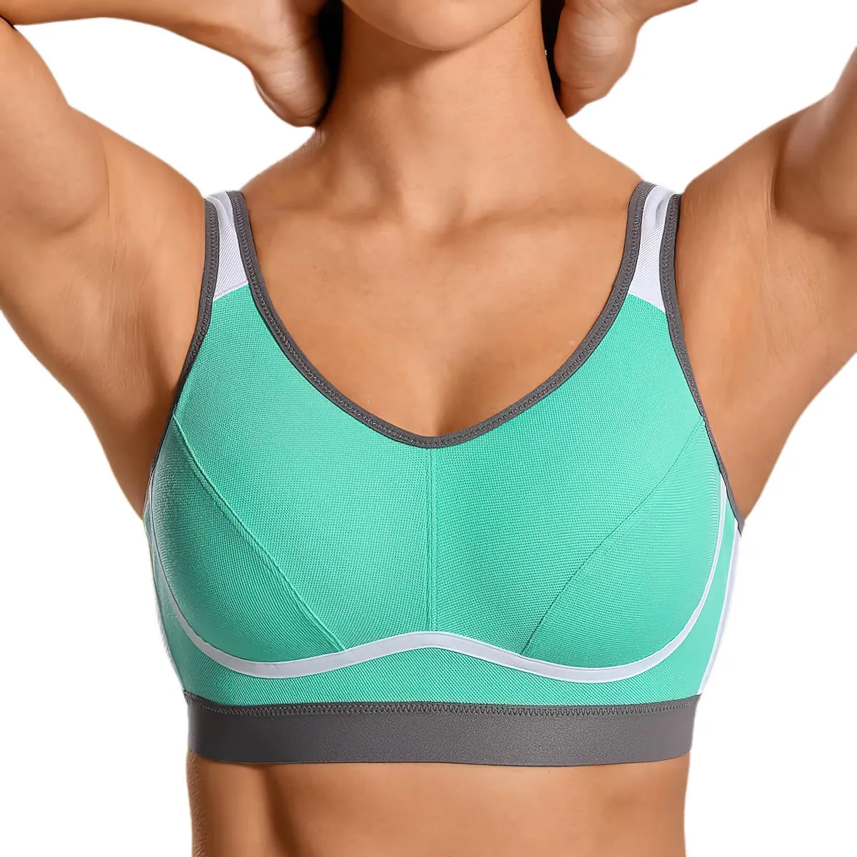 Moisture-wicking Bounce Control Back Closure Sports Bra