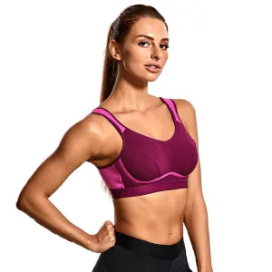 Moisture-wicking Bounce Control Back Closure Sports Bra