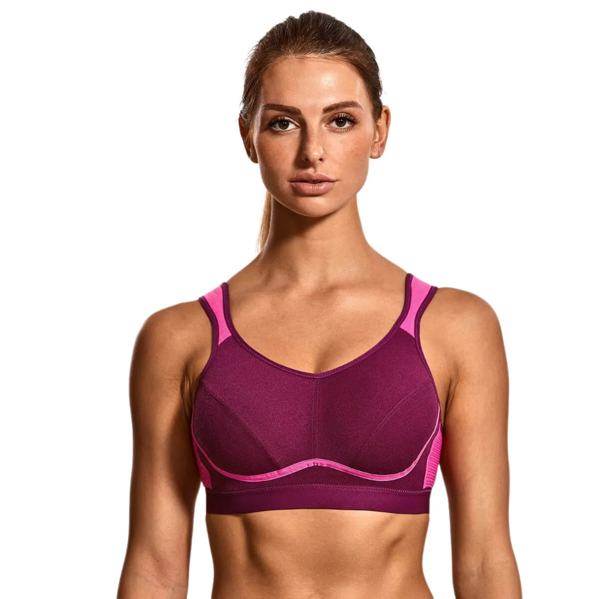 Moisture-wicking Bounce Control Back Closure Sports Bra
