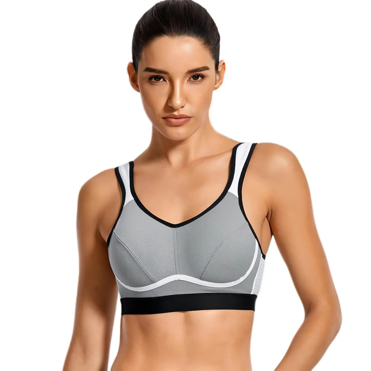 Moisture-wicking Bounce Control Back Closure Sports Bra
