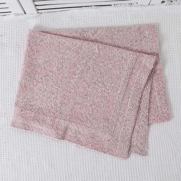 Pure Color Soft Cotton Knitted Blanket-بطانية محبوكة