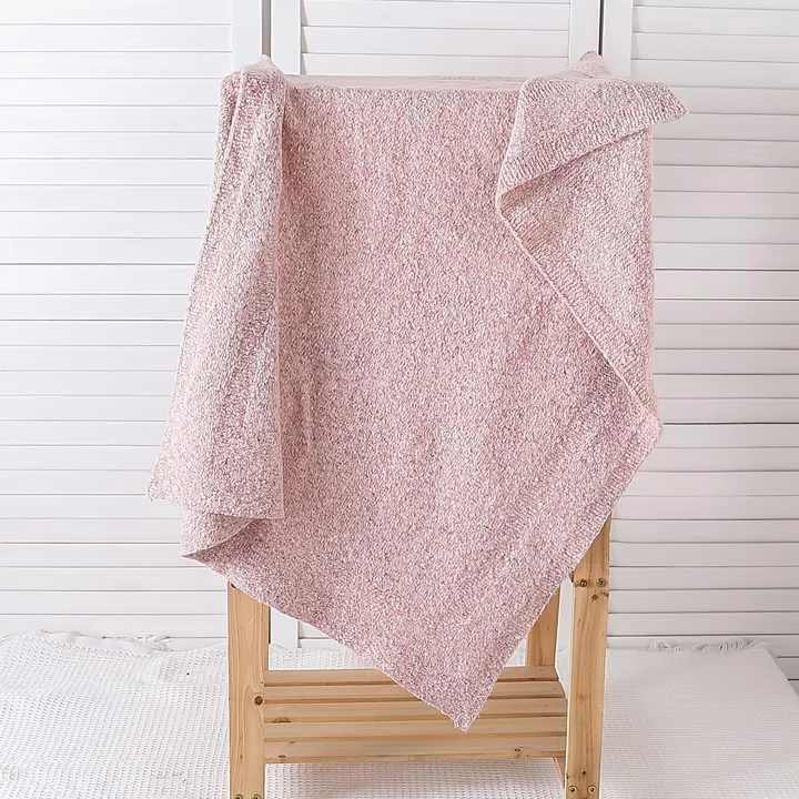 Pure Color Soft Cotton Knitted Blanket-بطانية محبوكة