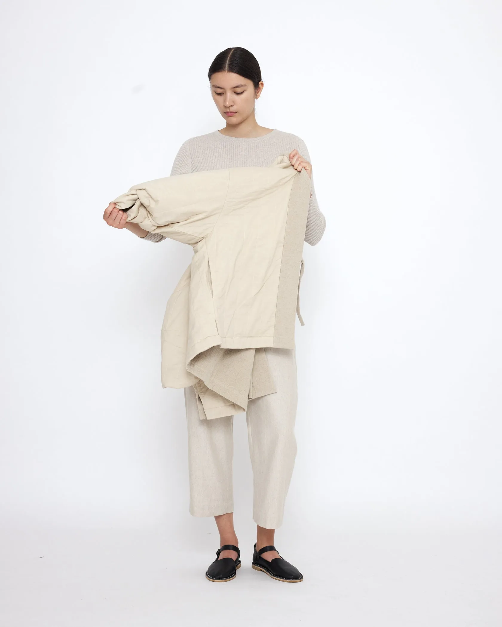 REVERSIBLE QUILTED JACKET - OATMEAL