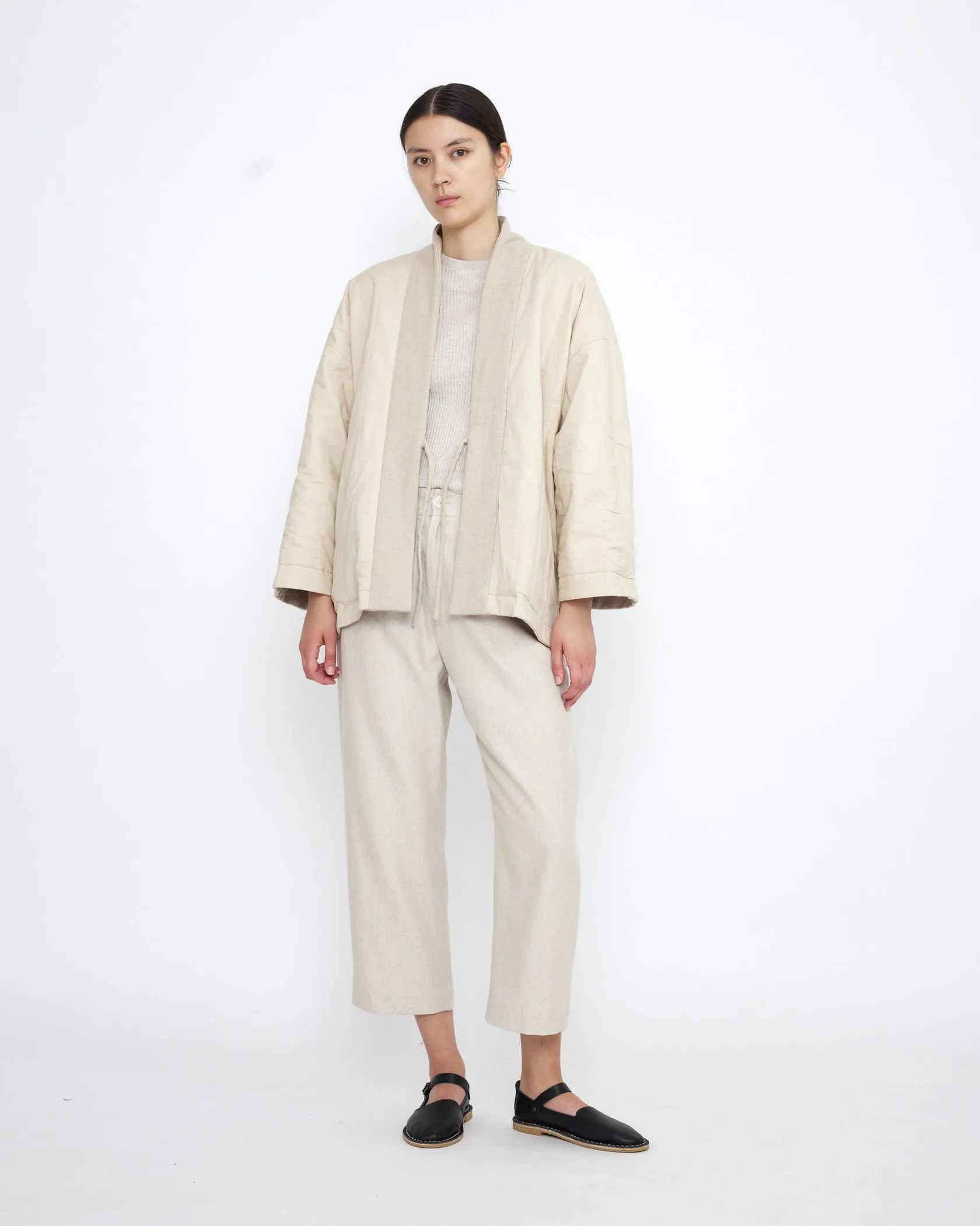 REVERSIBLE QUILTED JACKET - OATMEAL