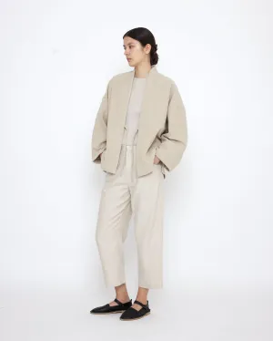 REVERSIBLE QUILTED JACKET - OATMEAL