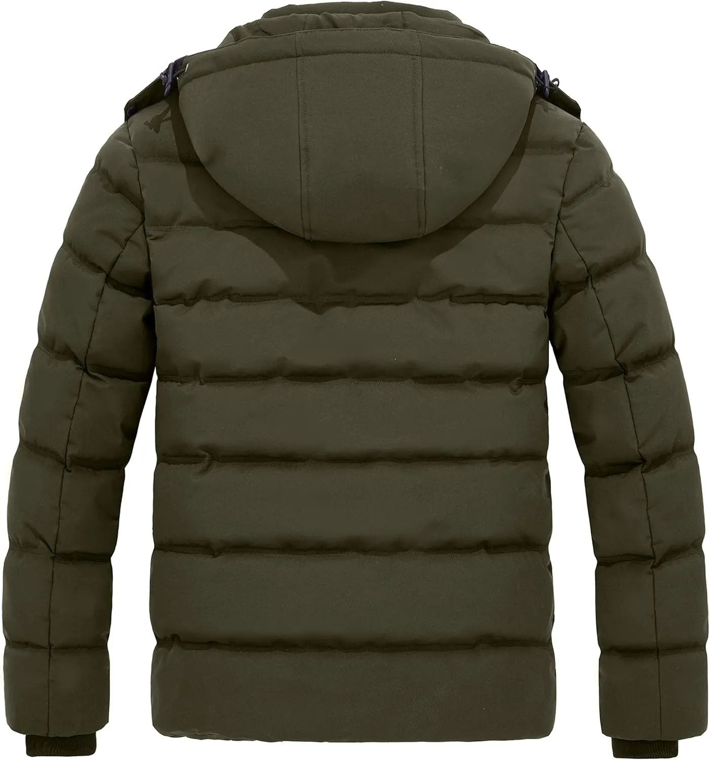 Wantdo Men's Hooded Winter Coat Warm Puffer Jacket Thicken Cotton Coat with Removable Hood