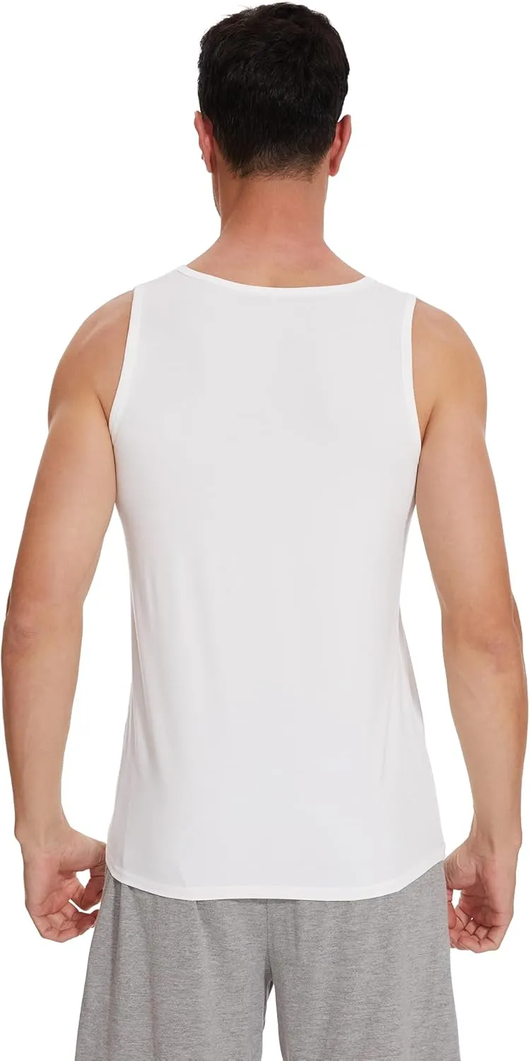 WiWi Viscose from Bamboo Men's Tank T-Shirt Soft Crewneck Undershirts Moisture Wicking Sleeveless Tanks Undershirt S-XXL
